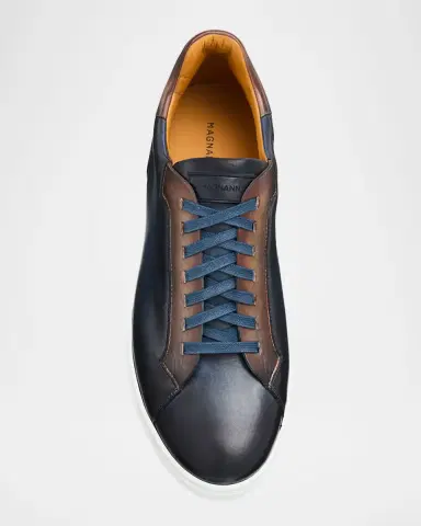 Magnanni Men's Amadeo Burnished Leather Low-Top Sneakers | Thumbnail 4