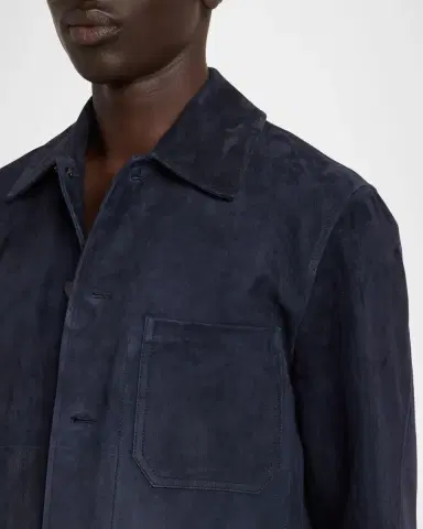 Givenchy Men's Leather Patch-Pocket Shirt Jacket | Thumbnail 4