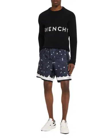 Givenchy Men's Silk Rose-Print Pull-On Shorts | Thumbnail 1 Givenchy Men's Silk Rose-Print Pull-On Shorts | Thumbnail 1