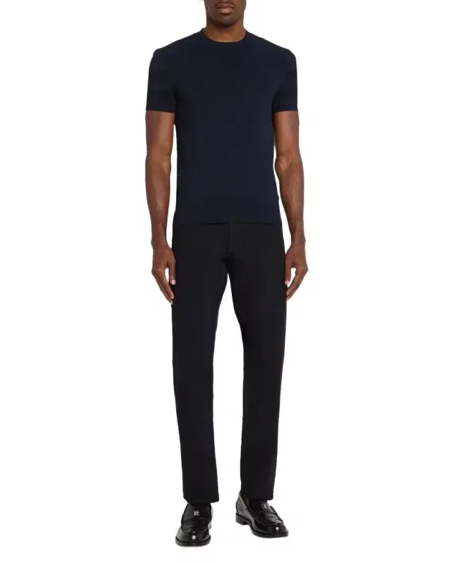 Givenchy Men 's Mesh Logo Knit Short-Sleeve Crewneck Sweater
