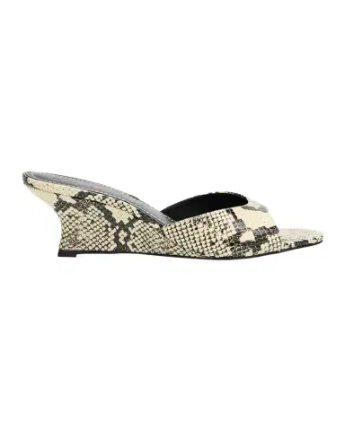 Staud Brigitte Snake-Embossed Leather Wedge Mules | Thumbnail 1