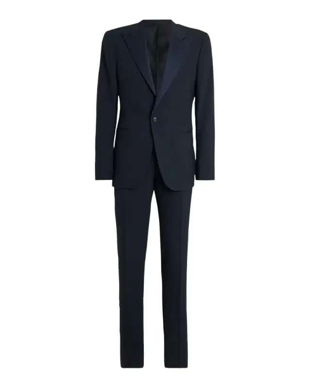 Ralph Lauren Purple Label Men 's Barathea Satin-Lapel Wool Single-Breasted Suit