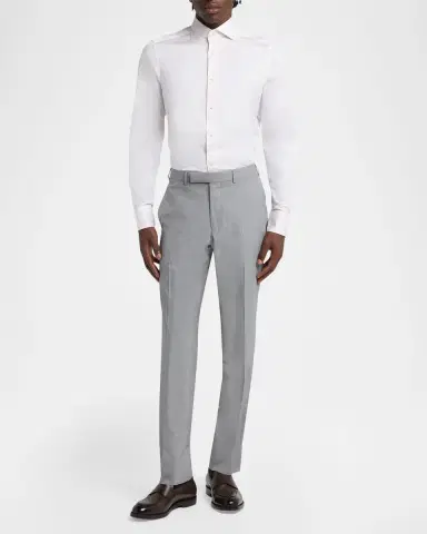 Zegna Men's Cotton Tonal Stripe Dress Shirt | Thumbnail 2 Zegna Men's Cotton Tonal Stripe Dress Shirt | Thumbnail 2