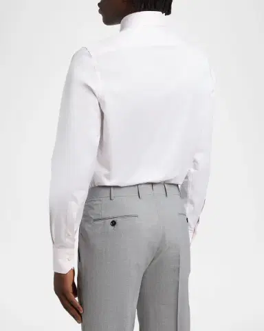 Zegna Men's Cotton Tonal Stripe Dress Shirt | Thumbnail 3 Zegna Men's Cotton Tonal Stripe Dress Shirt | Thumbnail 3