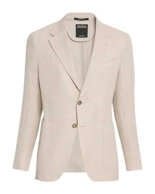 ZEGNA Men 's Crossover Linen and Wool Single-Breasted Sport Coat
