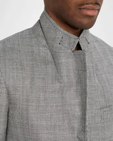 TOM FORD Men's Shelton Wool and Linen Chevron Sport Coat | Thumbnail 7
