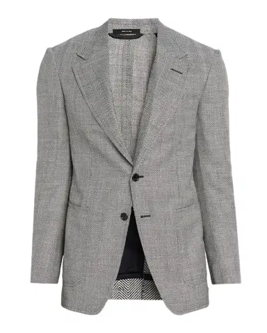 TOM FORD Men's Shelton Wool and Linen Chevron Sport Coat | Thumbnail 1