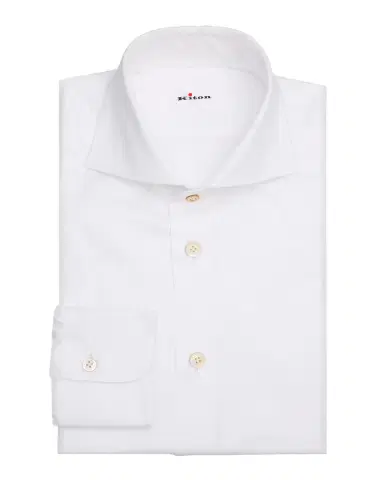 Kiton Men's Solid Cotton Classic-Fit Dress Shirt | Thumbnail 3 Kiton Men's Solid Cotton Classic-Fit Dress Shirt | Thumbnail 3
