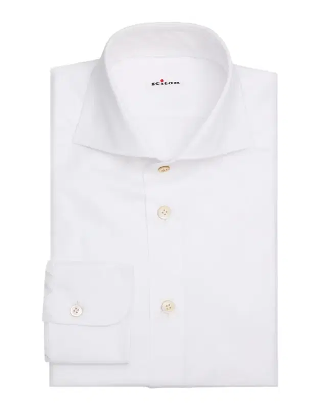 Kiton Men 's Solid Cotton Classic-Fit Dress Shirt