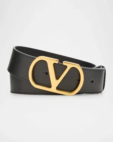 Valentino Garavani Men's VLogo Signature Calfskin Leather Belt | Thumbnail 3 Valentino Garavani Men's VLogo Signature Calfskin Leather Belt | Thumbnail 3