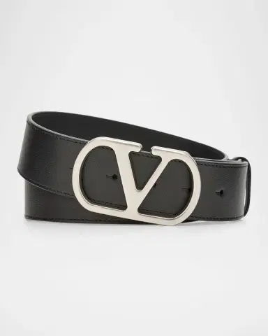 Valentino Garavani Men's Leather VLogo Belt | Thumbnail 3 Valentino Garavani Men's Leather VLogo Belt | Thumbnail 3