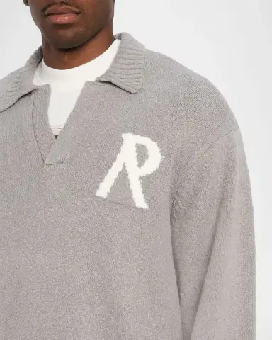 REPRESENT Men 's Knitted Boucle Polo Sweater | Thumbnail 5 REPRESENT Men 's Knitted Boucle Polo Sweater | Thumbnail 5