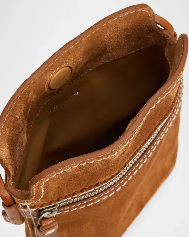 Dries Van Noten Men's Suede Leather-Trim Crossbody Bag | Thumbnail 4 Dries Van Noten Men's Suede Leather-Trim Crossbody Bag | Thumbnail 4