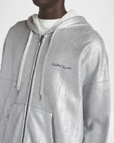 Golden Goose Men's Metallic Textured Full-Zip Hoodie | Thumbnail 5 Golden Goose Men's Metallic Textured Full-Zip Hoodie | Thumbnail 5