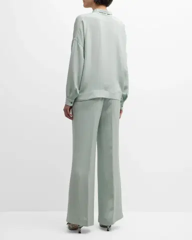 Libertine Neck-Tie Boxy Silk Blouse | Thumbnail 4
