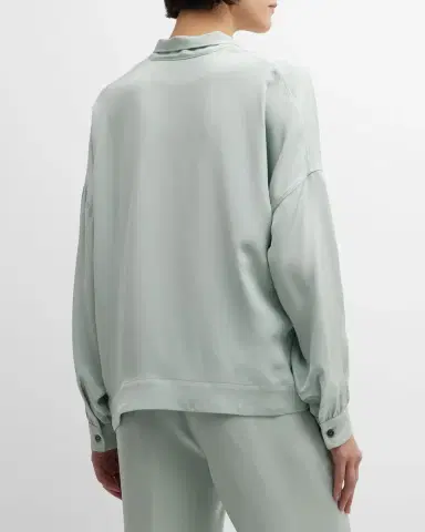 Libertine Neck-Tie Boxy Silk Blouse | Thumbnail 6