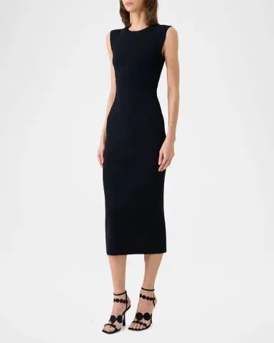 Akris punto Sleeveless Viscose Jersey Back-Cutout Midi Dress | Thumbnail 4