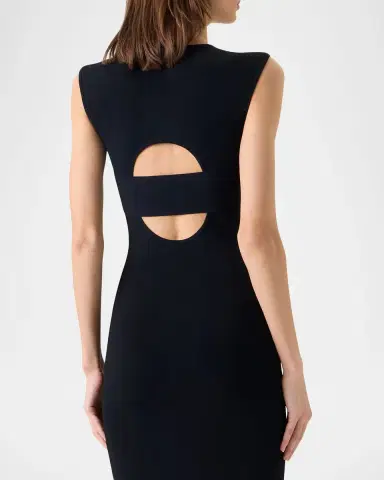 Akris punto Sleeveless Viscose Jersey Back-Cutout Midi Dress | Thumbnail 5