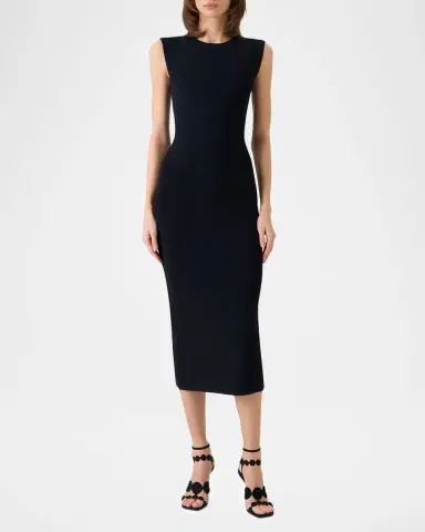 Akris punto Sleeveless Viscose Jersey Back-Cutout Midi Dress | Thumbnail 6