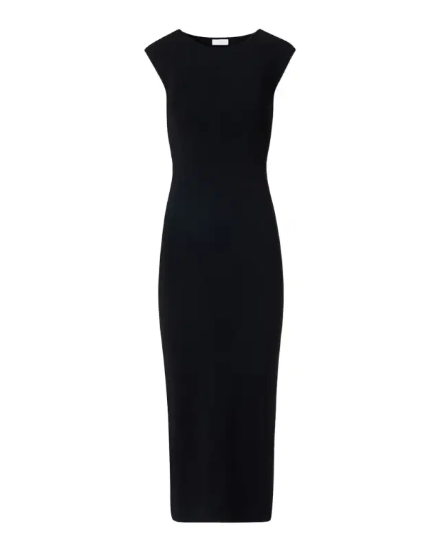 Sleeveless Viscose Jersey Back-Cutout Midi Dress