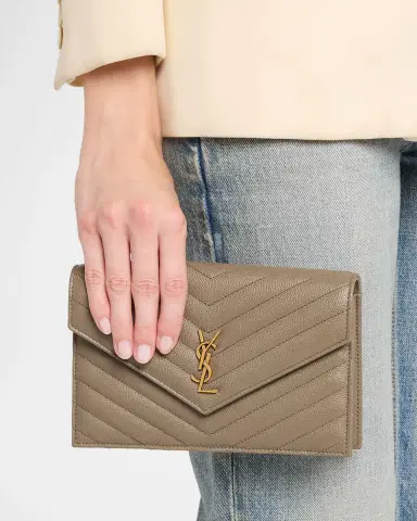 Saint Laurent YSL Quilted Crossbody Bag in Pebbled Leather | Thumbnail 2
