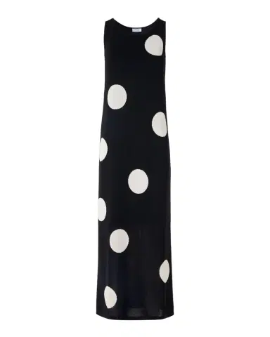 Akris punto Polka Dot Knit Sleeveless Midi Dress | Thumbnail 1 Akris punto Polka Dot Knit Sleeveless Midi Dress | Thumbnail 1
