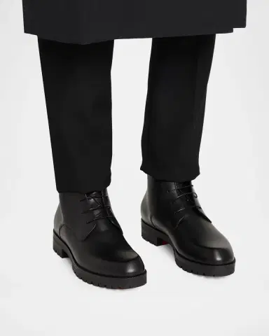 Christian Louboutin Men's Trapman Leather Lug Sole Lace-Up Boots | Thumbnail 2 Christian Louboutin Men's Trapman Leather Lug Sole Lace-Up Boots | Thumbnail 2