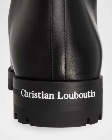 Christian Louboutin Men's Trapman Leather Lug Sole Lace-Up Boots | Thumbnail 5 Christian Louboutin Men's Trapman Leather Lug Sole Lace-Up Boots | Thumbnail 5