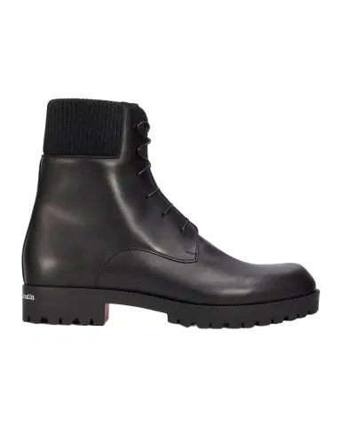 Christian Louboutin Men's Trapman Leather Lug Sole Lace-Up Boots | Thumbnail 1 Christian Louboutin Men's Trapman Leather Lug Sole Lace-Up Boots | Thumbnail 1