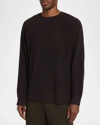 Homme Plissé Issey Miyake Men 's Homme Plisse Sheer Knit Crewneck Sweater | Thumbnail 4 Homme Plissé Issey Miyake Men 's Homme Plisse Sheer Knit Crewneck Sweater | Thumbnail 4