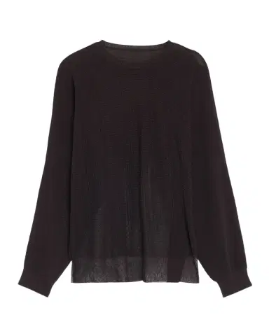 Homme Plissé Issey Miyake Men 's Homme Plisse Sheer Knit Crewneck Sweater | Thumbnail 1 Homme Plissé Issey Miyake Men 's Homme Plisse Sheer Knit Crewneck Sweater | Thumbnail 1
