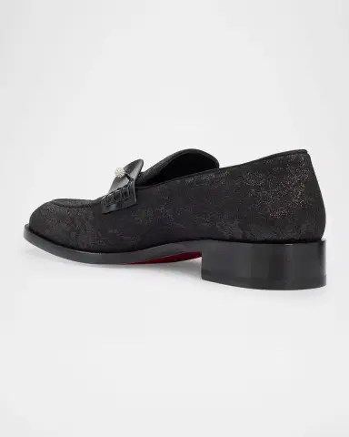 Christian Louboutin Men's Chambelimoc Collar Pin Jacquard Loafers | Thumbnail 4 Christian Louboutin Men's Chambelimoc Collar Pin Jacquard Loafers | Thumbnail 4
