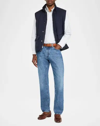 Ralph Lauren Purple Label Men's Nylon Quilted Corduroy-Collar Vest | Thumbnail 2 Ralph Lauren Purple Label Men's Nylon Quilted Corduroy-Collar Vest | Thumbnail 2