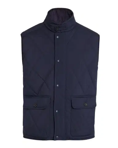 Ralph Lauren Purple Label Men's Nylon Quilted Corduroy-Collar Vest | Thumbnail 1 Ralph Lauren Purple Label Men's Nylon Quilted Corduroy-Collar Vest | Thumbnail 1