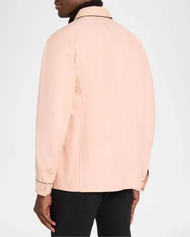 Tom Ford Men's Piped Nappa Leather Shirt Jacket | Thumbnail 3