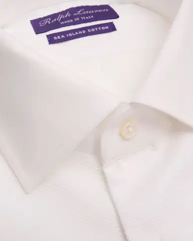 Ralph Lauren Purple Label Men's Piqué-Bib French Cuff Tuxedo Shirt | Thumbnail 2