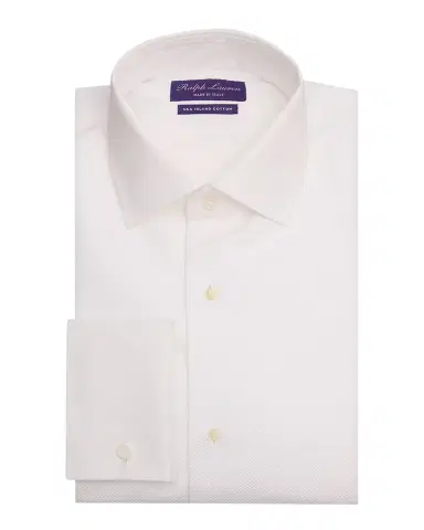 Ralph Lauren Purple Label Men's Piqué-Bib French Cuff Tuxedo Shirt | Thumbnail 1