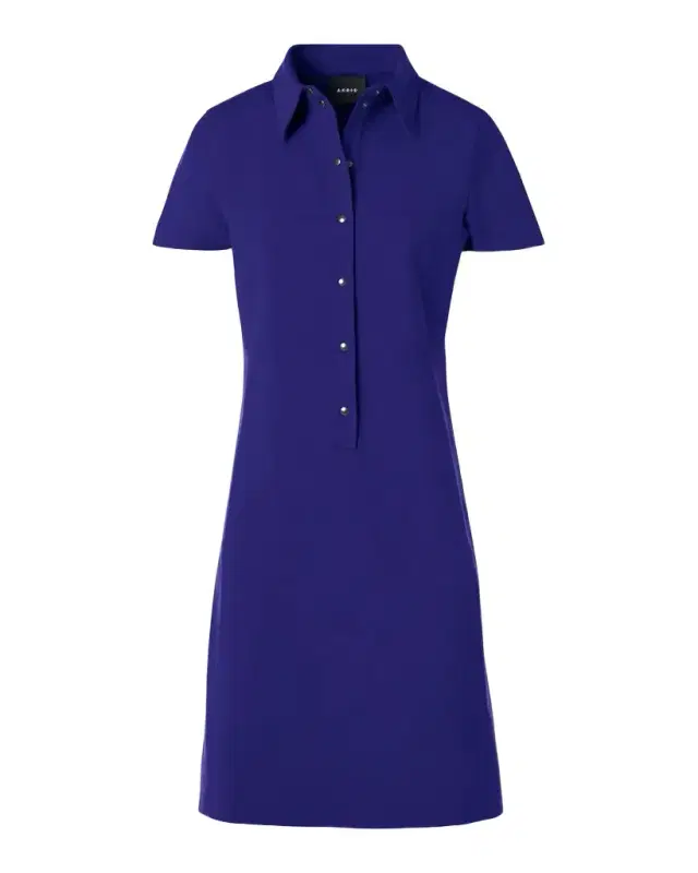 Cotton-Silk Stretch Polo Dress