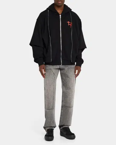 RTA Men's Ren Planetary Layered Zip Hoodie | Thumbnail 2 RTA Men's Ren Planetary Layered Zip Hoodie | Thumbnail 2