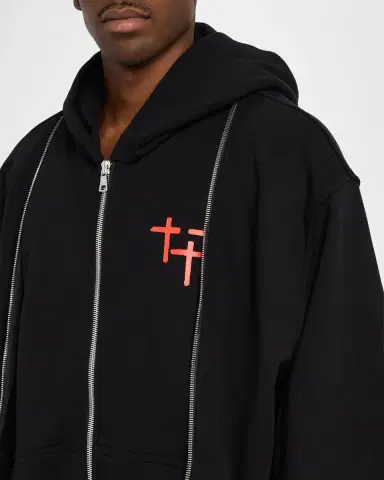 RTA Men's Ren Planetary Layered Zip Hoodie | Thumbnail 5 RTA Men's Ren Planetary Layered Zip Hoodie | Thumbnail 5
