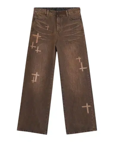 RTA Men's Cross Graphic Wide-Leg Jeans | Thumbnail 1 RTA Men's Cross Graphic Wide-Leg Jeans | Thumbnail 1
