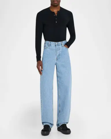 Dries Van Noten Men's Straight-Leg Denim Jeans | Thumbnail 2