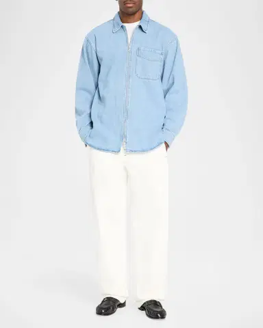 Dries Van Noten Men's Denim Zip Shirt | Thumbnail 2 Dries Van Noten Men's Denim Zip Shirt | Thumbnail 2