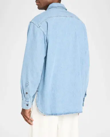 Dries Van Noten Men's Denim Zip Shirt | Thumbnail 3 Dries Van Noten Men's Denim Zip Shirt | Thumbnail 3