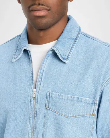 Dries Van Noten Men's Denim Zip Shirt | Thumbnail 5 Dries Van Noten Men's Denim Zip Shirt | Thumbnail 5