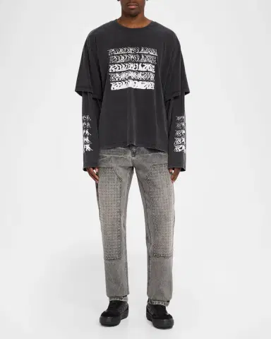 RTA Men's Double Layer Long-Sleeve Graphic T-Shirt | Thumbnail 2 RTA Men's Double Layer Long-Sleeve Graphic T-Shirt | Thumbnail 2
