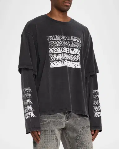 RTA Men's Double Layer Long-Sleeve Graphic T-Shirt | Thumbnail 4 RTA Men's Double Layer Long-Sleeve Graphic T-Shirt | Thumbnail 4
