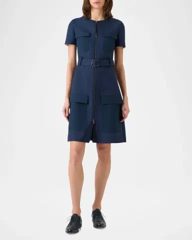 Akris Cotton-Blend Zip-Up Belted Jacket | Thumbnail 2 Akris Cotton-Blend Zip-Up Belted Jacket | Thumbnail 2