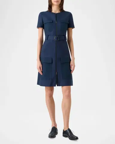 Akris Cotton-Blend Zip-Up Belted Jacket | Thumbnail 4 Akris Cotton-Blend Zip-Up Belted Jacket | Thumbnail 4