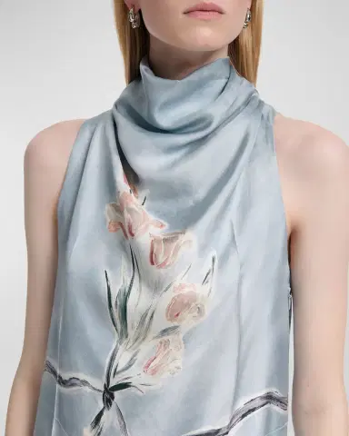 Altuzarra Noori Draped Floral Silk Dress | Thumbnail 4 Altuzarra Noori Draped Floral Silk Dress | Thumbnail 4